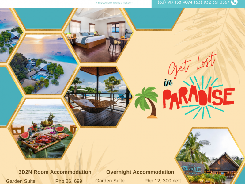 3D2N Coron Package (Club Paradise-Oceanview Suite)