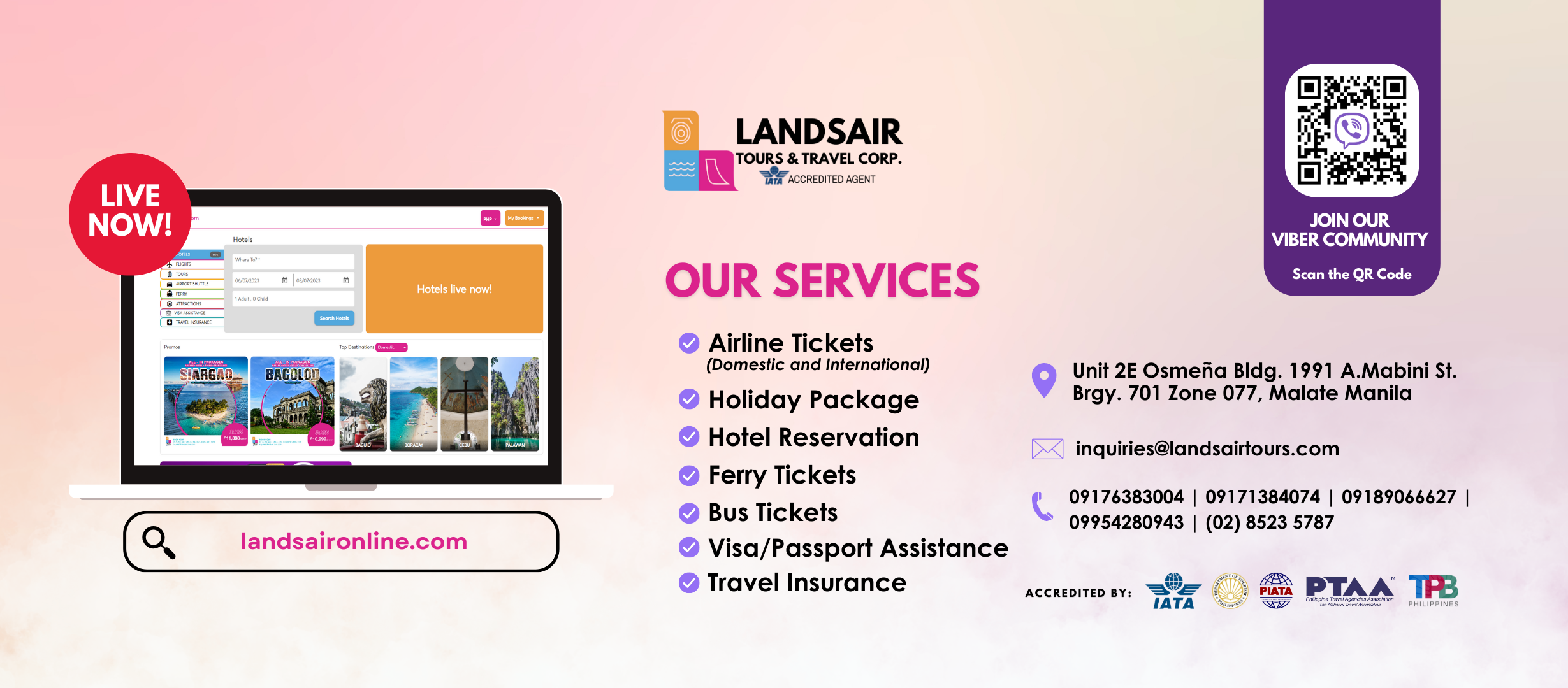 Were LIVE! Please Visit our new webiste @ landsaironline.com